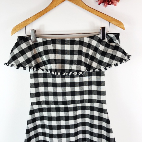 Ann Taylor Black and White Gingham Midi Dress - Picture 6 of 11